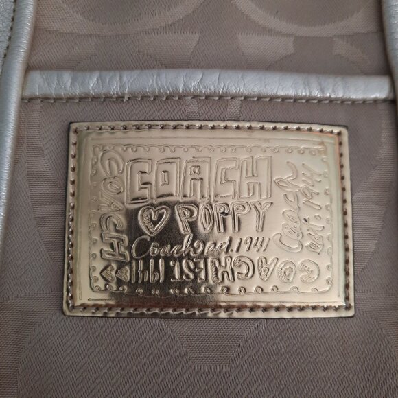 Coach Poppy Spotlight Signature Sateen Satchel Shoulder Bag khaki Gold F13847 - Picture 2 of 12